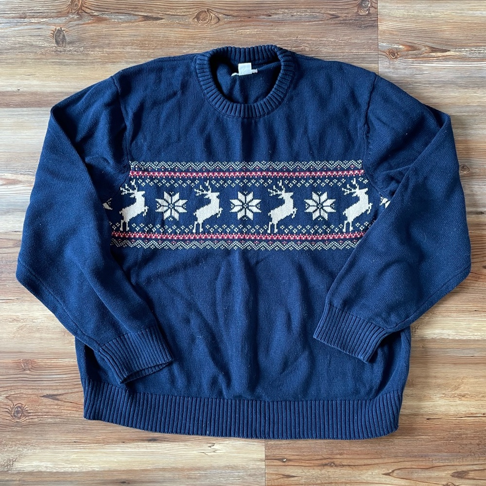 XXL 100% Cotton Crew Neck Men’s Holiday Sweater